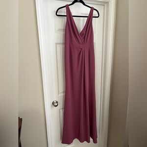 David’s Bridal Long Pleated Tank Bridesmaid Dress in Chianti Mauve Women’s 8